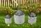 Vintage Farmhouse Style Galvanized Decorative Tin Silo Canister Set of 3